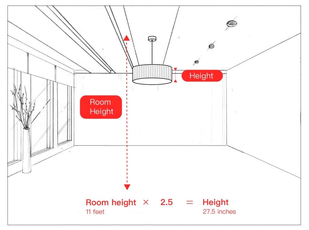 living room light fixture height